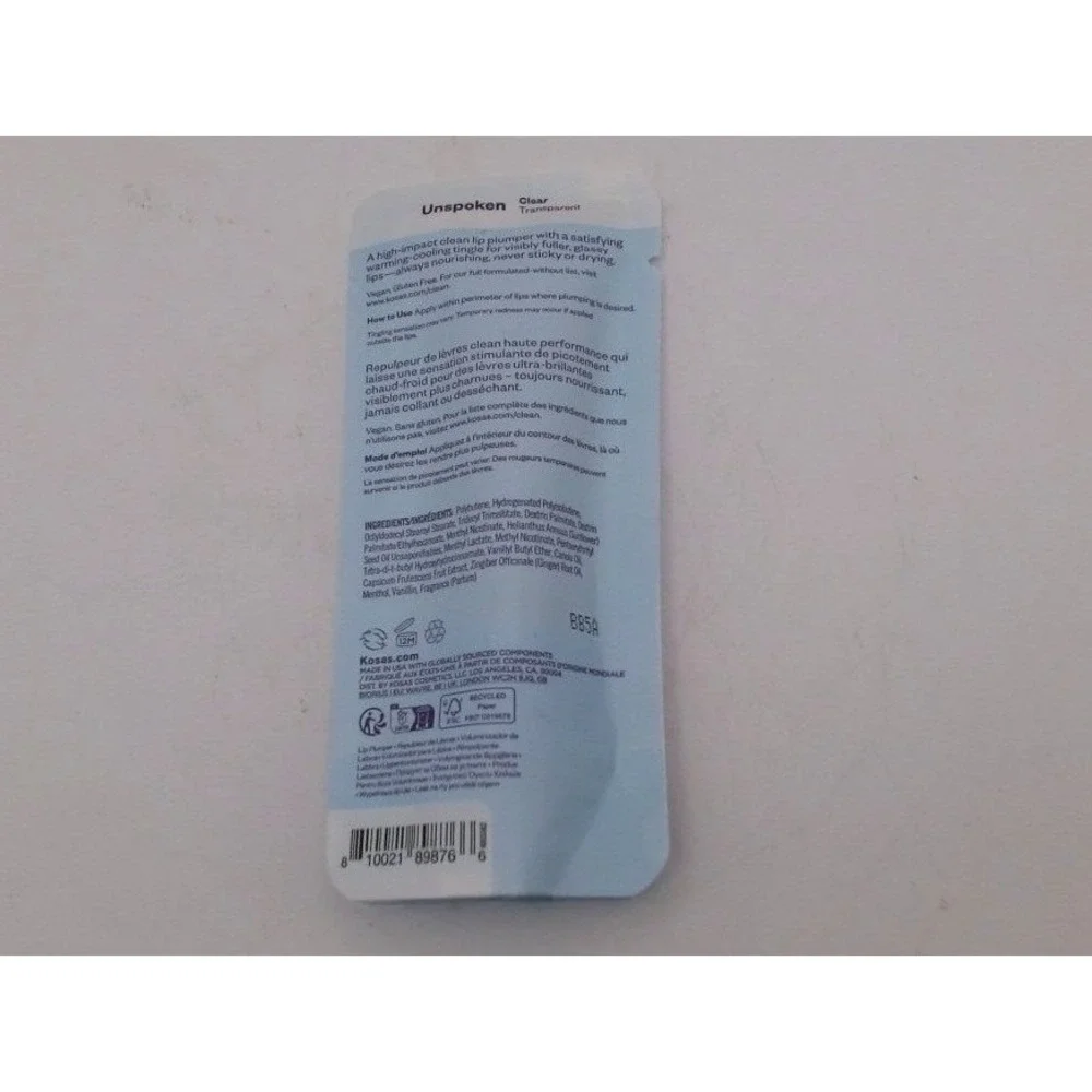 Kosas - Lip Pulse Glassy Lip Plumper Gloss, Unspoken, BRAND NEW IN PACKAGE